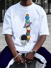Street Smart Men's T-Shirt: Astronaut Print Cotton Tee Top