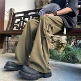 Summer High Street Men's Pants: Y2K Drape Wide Leg Fashion