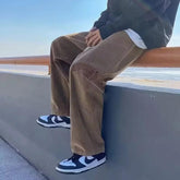 Men’s Retro Letter Print Corduroy Pants: Autumn's Street Smart Style