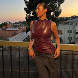 Effortless Women’s Sleeveless Y2K Top: Chic Casual Streetwear!