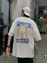 Men's Fashion Tee with Harajuku Cat: Summer Street Style