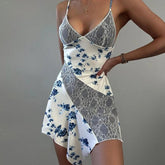 Gorgeous and Glamorous: Women's Slit Floral Deep V Lace Dress!