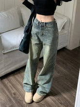Washed Denim Baggy Jeans for Women – Chic Grunge Streetwear Vibe!
