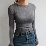 Women’s Sexy Basics: Sheer Long Sleeve T-Shirt for All Seasons