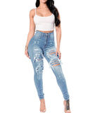 Effortless Edge: Trendy High Waist Ripped Skinny Jeans for a Casual Look