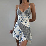 Gorgeous and Glamorous: Women's Slit Floral Deep V Lace Dress!