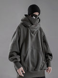 Stealth Embroidered Hoodie – Oversized Turtleneck Ninja Fit