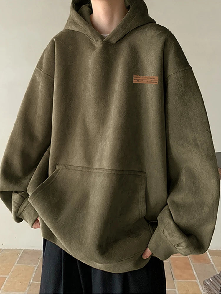 Minimalist Suede Hoodie – Oversized Fit for Autumn ’25