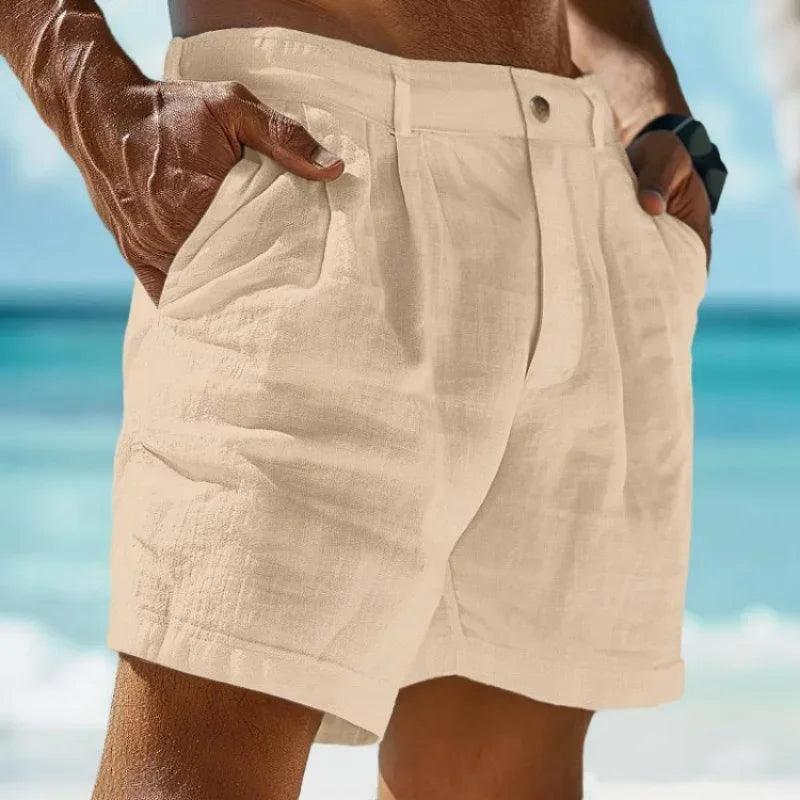 Explore in Style: Men’s Casual Linen Shorts for Beach Getaways!