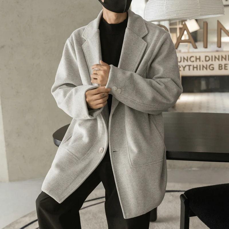 2025 Men’s Casual Business Trench Coat: Korean Fashion Windbreaker