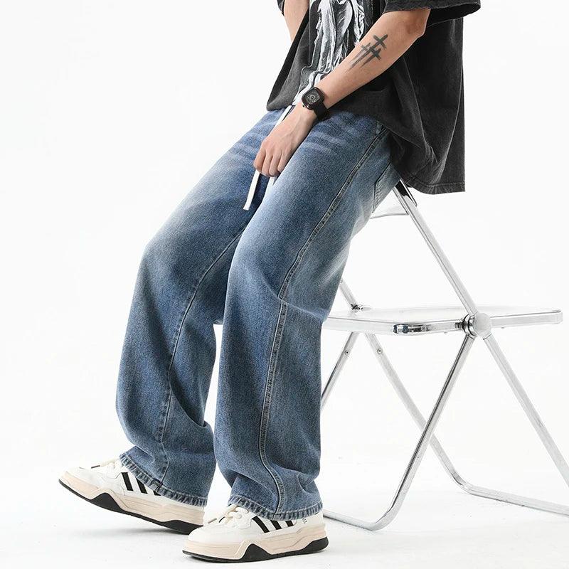 2025 Men’s Loose Casual Straight Leg Jeans: Hip-Hop Style Pants