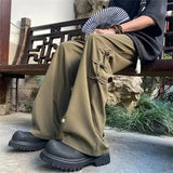 Summer High Street Men's Pants: Y2K Drape Wide Leg Fashion