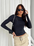Essential Women’s Long Sleeve Tee: Slim Fit Casual Fashion