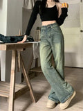 Washed Denim Baggy Jeans for Women – Chic Grunge Streetwear Vibe!