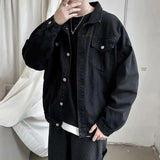 Casual Bomber Jackets for Men: Black Denim with Pockets for Style