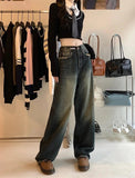 Vibrant Vibes: Women’s High Waist Loose Wide Leg Retro Denim Trousers