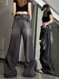 High Waist Women’s Wide Leg Jeans – Trendy Heavy Industry Pants