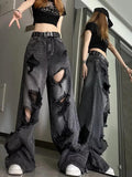 High Waist Women’s Wide Leg Jeans – Trendy Heavy Industry Pants