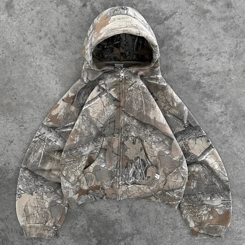 Tactical Camo Zip Hoodie – Oversized Y2K Streetwear Layer