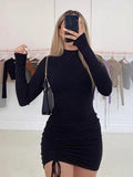 Autumn Vibes: Women’s Sexy Turtleneck Bodycon Ruched Dress