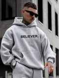 Men's Sporty Oversized Hoodies: Casual Believer Print for Autumn!
