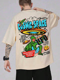 Cosmic Space UFO Aliens Graphic Oversized T-Shirt