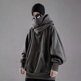 Stealth Embroidered Hoodie – Oversized Turtleneck Ninja Fit