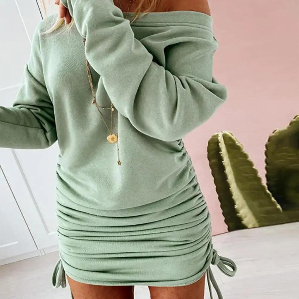 Flaunt Your Style: Women's Off Shoulder Ruffled Pencil Dress!