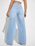 2025 Women's High Waist Loose Denim Wide Leg Pants – All-Match Style