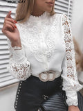 Sophisticated Women’s White Blouses: Lace and Button Up Style