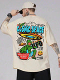 Cosmic Space UFO Aliens Graphic Oversized T-Shirt