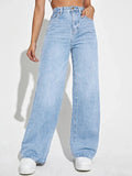 2025 Women's High Waist Loose Denim Wide Leg Pants – All-Match Style