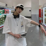 Men's Fashion Tee with Harajuku Cat: Summer Street Style