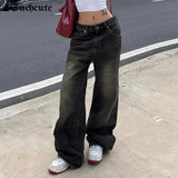 Women’s Goth Low Waist Jeans – Punk Baggy Style for Trendsetters!
