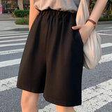 Effortlessly Cool: Women’s Y2K Black Wide-Leg Oversize Shorts