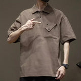Men’s Comfortable Polo Shirt: Summer Y2K Style with Pocket Detail