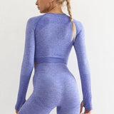 Elevate Your Workout: Women’s Seamless Long Sleeve Yoga Shirts