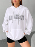LA Art Inspired Women Hoodies: Casual Fleece Sweatshirt for Autumn