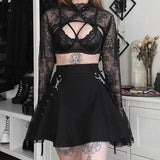 Trendy Black High Waist Skirt for Women – Sexy Mini Punk Look!
