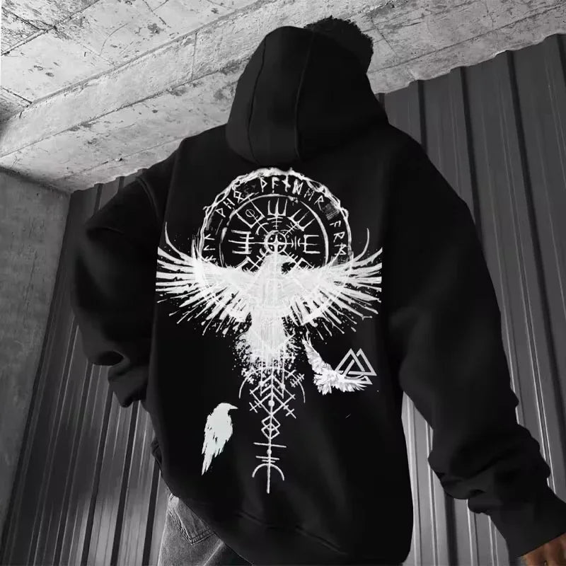 Title: Totem Eagle Hoodie – Oversized Streetwear Pullover