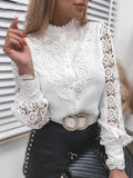 Sophisticated Women’s White Blouses: Lace and Button Up Style