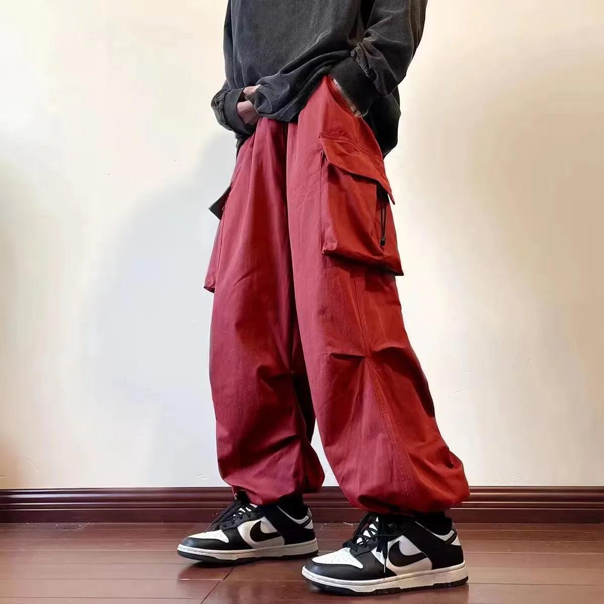 Roguish Y2K Cargo Pants for Men: Ankle-Length Baggy Joggers Awaits!