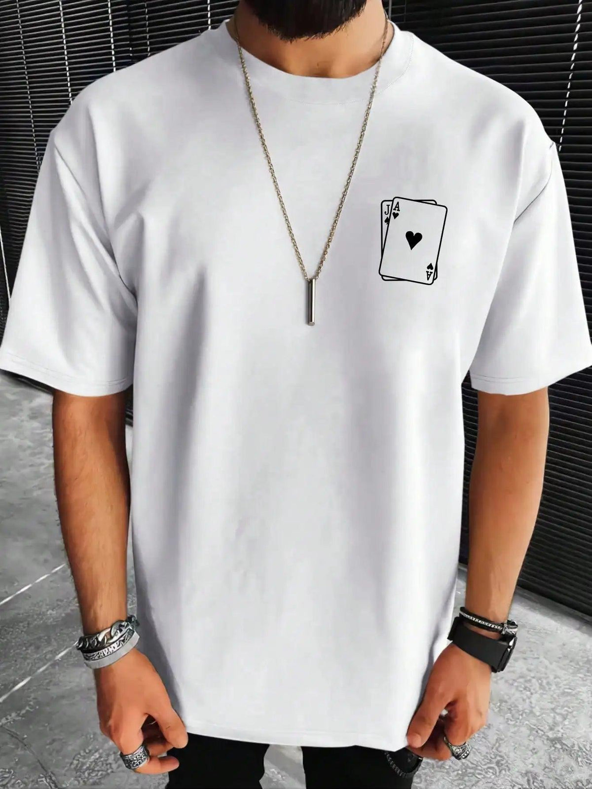 Menswear Mastery: Cotton Playing Card Spades Graphic Tee