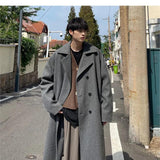 2025 Men’s Woolen Dust Coat: Stylish Long Double Breasted Outerwear