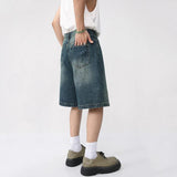 Men’s Retro Denim Shorts: Knee Length Casual Style for Summer!
