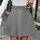 2025 Women’s A-Line Skirt – Slim Plain Ruffle for Autumn/Winter