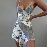 Gorgeous and Glamorous: Women's Slit Floral Deep V Lace Dress!