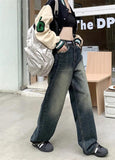 Vibrant Vibes: Women’s High Waist Loose Wide Leg Retro Denim Trousers