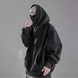 Stealth Embroidered Hoodie – Oversized Turtleneck Ninja Fit