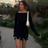Chic and Sexy: Knitted Ruffle High Waist Mini Dress for Women